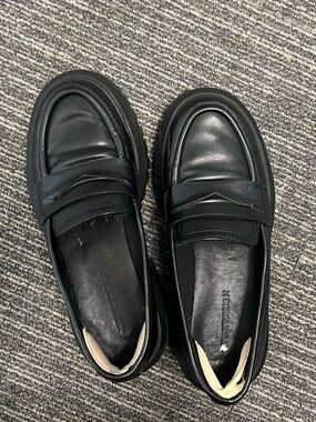 stradivarius Black Penny Loafers for Women